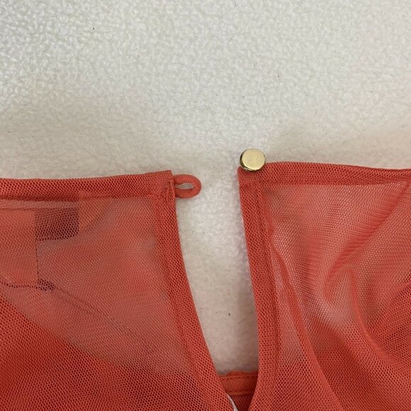 Lauren Conrad Dress 6 Floral Orange Coral Sleeveless Scalloped Collar Lined - Picture 7 of 10